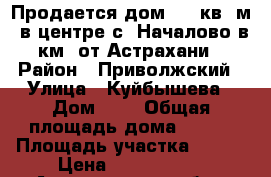 Продается дом 145 кв. м. в центре с. Началово в 7 км. от Астрахани.  › Район ­ Приволжский › Улица ­ Куйбышева › Дом ­ 4 › Общая площадь дома ­ 145 › Площадь участка ­ 700 › Цена ­ 2 600 000 - Астраханская обл., Астрахань г. Недвижимость » Дома, коттеджи, дачи продажа   . Астраханская обл.,Астрахань г.